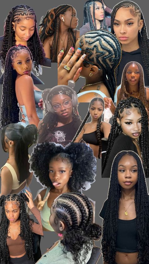 Black Girls Hairstyles Aesthetic, Trendy Braided Hairstyles 2024, Hair Styles For The Summer, Middle School Hairstyles Black, Y2k Black Hairstyles, Back To School Hairstyles Black Teens, Cute Hairstyles For Braids, Black Teen Hairstyles, 90s Braids Hairstyles