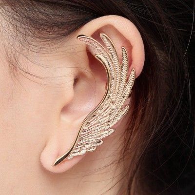 cuff earrings - Google Search Angel Wing Ear Cuff, Crystal Ear Cuff, Ear Cuff Jewelry, Artificial Jewelry, Angel Wing Earrings, Ear Ring, Gold Ear Cuff, Cuff Jewelry, Ear Cuff Earings