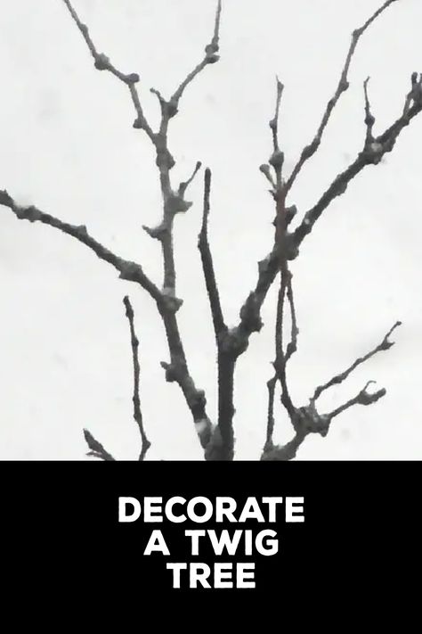 How to Decorate a Twig Tree Twig Xmas Tree, Twig Tree Diy, Decorating With Branches And Twigs, Twig Christmas Tree Diy, Dry Tree Branches Decoration Diy, Twig Tree Christmas, Tree Branch Christmas Tree, Dry Tree Branches Decoration, White Twig Tree