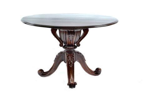 19th-C. Brazilian Jacaranda Round Table Old Round Table, Old Victorian Homes, Traditional Dining Tables, French Victorian, Glass Dining Table, Urban Living, Round Top, Houston Texas, Round Table