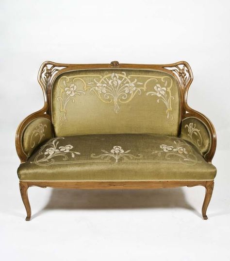 art nouveau couch Rococo Sofa, Art Nouveau Furniture, Belle Epoque, Antique Furniture, Lalique, Sofa Furniture, Favorite Books, New Art, Art Journal