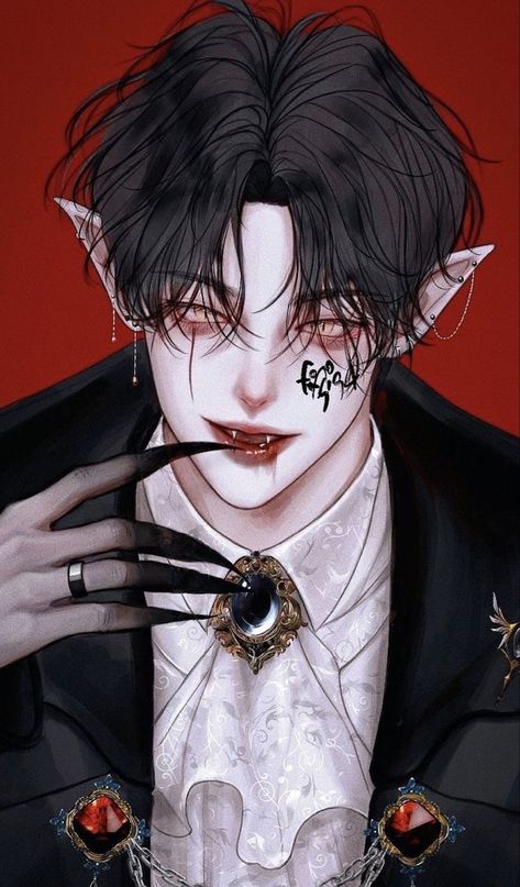 Hot Vampires Male, Vampire Guy Art, Vampire Male Art, Anime Vampire Guy, Anime Vampire Female, Vampire Manga, Male Vampire, Vampire Drawings, Hot Vampires