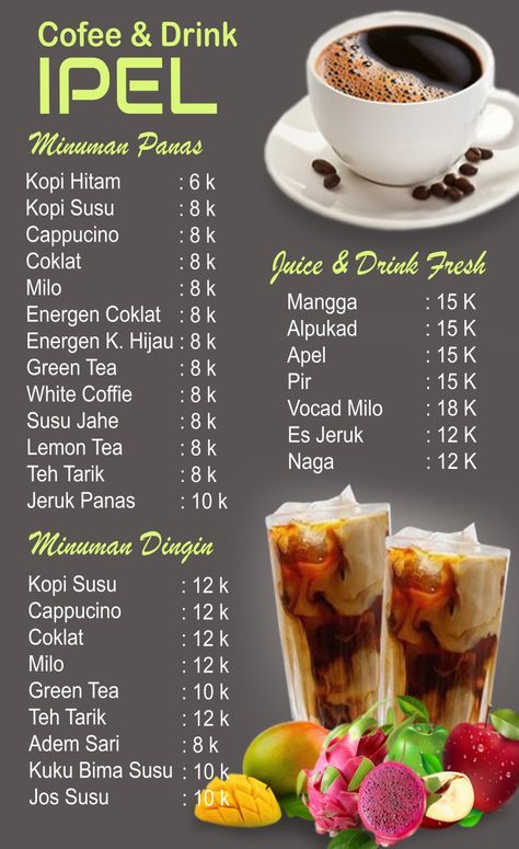 Menu minuman Daftar Menu, Resep Starbuck, Lemon Tea, Juice Drinks, Drink Menu, Green Tea, Lemon, Indonesia, Drinks