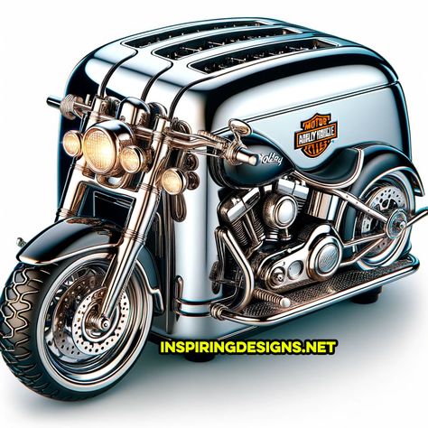 These Harley Davidson Motorcycle Kitchen Appliances Are a Must-Have for Every Biker’s Home! Harley Davidson Diy Projects, Motorcycle Man Cave Ideas, Unique Kitchen Appliances, Harley Davidson Kunst, Motorcycle Humor, Harley Davidson Decor, Harley Davidson Crafts, Motorcycle Wiring, Hd Designs