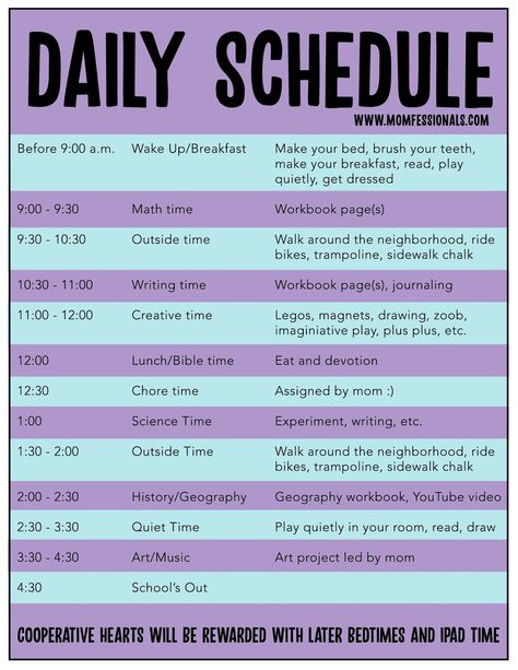 Daily Schedule Daily Routine Schedule For Women, Women Self Care, Daily Routine Schedule, 5th Grade Writing, Homeschool Writing, Map Skills, School Schedule, Math Time, Bible Time