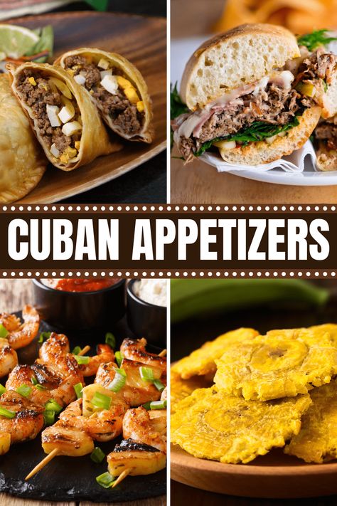 If you want to add some pizazz to your party, these Cuban appetizers are the perfect starters! From sliders to kabobs to empanadas, these easy bites give an authentic taste of Cuba. Cuban Cuisine Recipes, Easy Cuban Appetizers, Cuban Christmas Food, Traditional Cuban Recipes, Cuban Food Recipes Easy, Cuban Appetizers Simple, Upscale Brunch Ideas, Cuban Dishes Authentic, Authentic Cuban Recipes