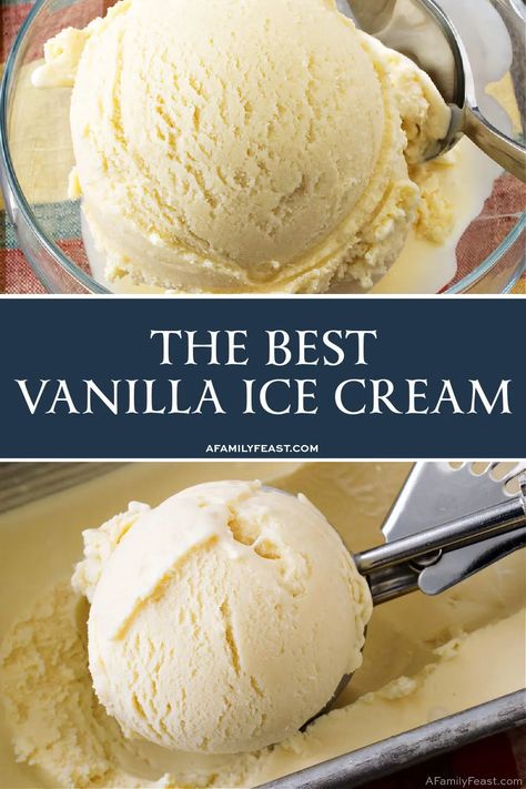 The best vanilla ice cream recipe. Homemade from scratch Ice Cream Maker Recipes Vanilla, Vanilla Ice Cream Recipes, Onion Dishes, Custard Ice Cream Recipe, Homemade Vanilla Ice Cream Recipe, Iced Cream, Homemade Ice Cream Recipes Machine, Best Vanilla Ice Cream, Feast Recipes