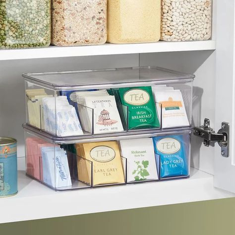 Tee Organisation, Organiser Cucina, Tea Box Storage, Tea Organization, Space Saving Hacks, Pantry Organizers, Small Kitchen Organization, Organizing Hacks, Apartment Organization