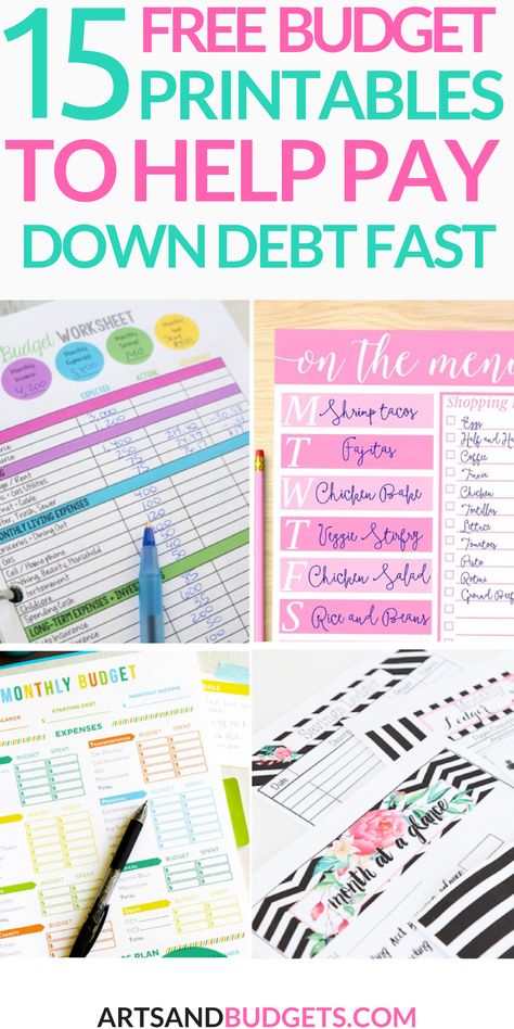 Free budget planners to help pay down debt fast | family finance | getting rid of debt Low Income Budgeting, List Organization, Budget Worksheets, Pay Down Debt, Free Budget Printables, Budget Planner Free, Budget Planners, Budget Template Free, Monthly Budget Printable