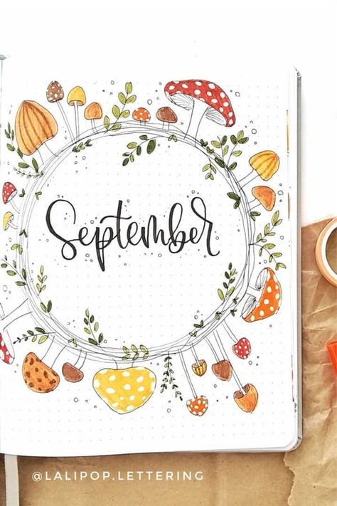 30+ Bullet journal spread examples and ideas for Fall / Autumn #bulletjournal #bujospread #bujoideas Bullet Journal Spread Ideas, Journal Spread Ideas, Bullet Journal September, Diy Kalender, Crazy Laura, Bullet Journal Month, Kalender Design, 달력 디자인, Bullet Journal Cover Page