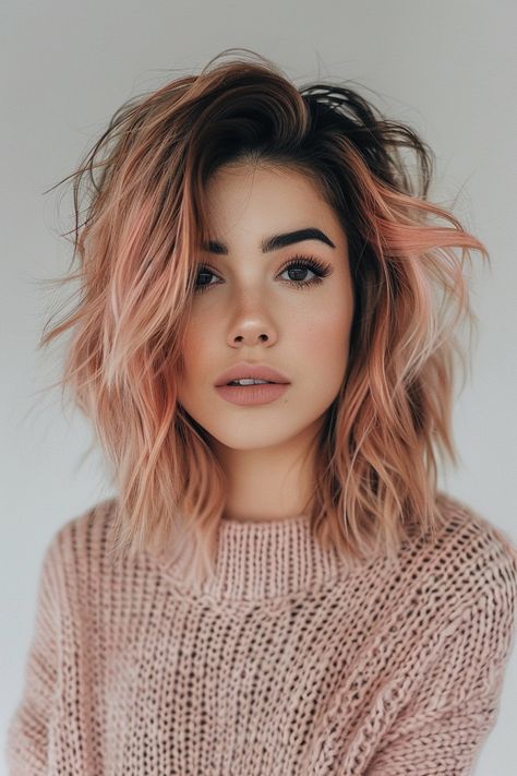 Blond Rose, Edgy Hair Color, Extension Hair, Edgy Hair, Short Hair Color, Penteado Cabelo Curto, Rose Gold Hair, Hair Color And Cut, Hair Crush