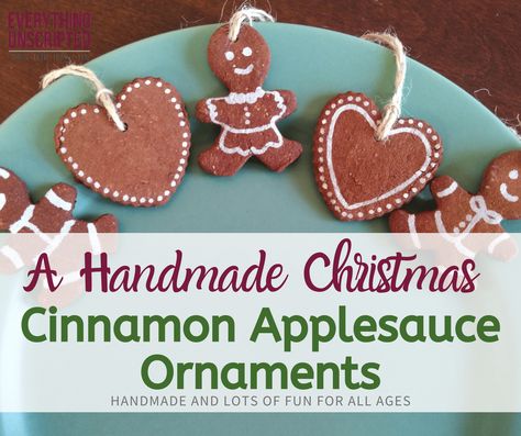 Cinnamon Applesauce Ornaments - A Handmade Christmas Cinnamon And Applesauce Ornaments Recipe, Cinnamon Ornament Recipe, Applesauce Ornaments, Cinnamon Applesauce Ornaments, Salt Dough Christmas Ornaments, Cinnamon Applesauce, Diy Cinnamon, Cinnamon Ornaments, Dough Ornaments