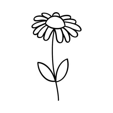 Free Vector | Daisy Hand Drawn Outline Easy Outline Drawings, Daisy Outline, Drawn Flowers, Vector Background Pattern, Free Business Card Mockup, Outline Drawings, Business Card Maker, Flyer Maker, Poster Maker