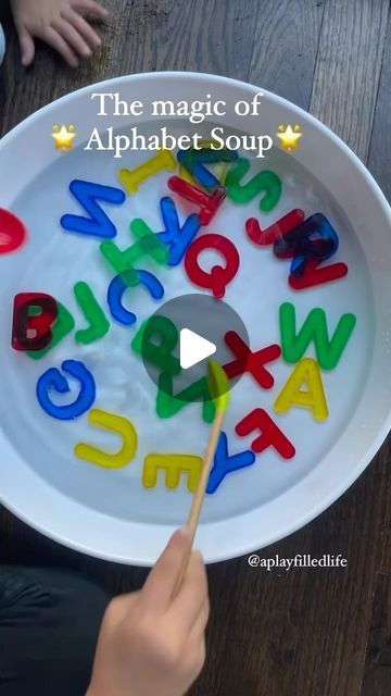 Gina, M.SpEd, CAGS Ed. on Instagram: "If there was one activity that I could highly recommend, to you, it’s this one.   It’s engaging. It’s working fine motor skills. It’s color identification & letter names & letter sounds & early literacy skills all combined into one simple sensory set-up.   When she first started doing this, she just played. She scooped & dumped & poured & served me up some letter soup in bowls. You can see the baby splashing around! She made some observations, but I didn’t push the letter names or the sounds.  Then she got curious & we talked about colors. Sometimes we sorted. Sometimes we made a pattern. Sometimes we talked about curvy lines & straight lines. Sometimes we said absolutely nothing.   Then she got really curious & we started talking about letter names & Letters Identification Activities, Sound Identification Activities, Color Identification Activities, Letter Identification Activities, Alphabet Line, Letter Names, Letter Identification, Letter Matching, Alphabet Cards