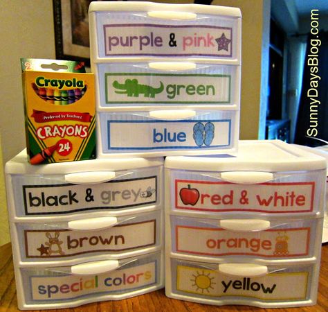 Creative Storage Ideas for Classroom Organization - S&S Blog Crayon Storage, Creative Storage Ideas, Crayon Organization, Pumpkin Fluff, Prek Classroom, Ideas For Classroom, House Organization, Class Organization, Classroom Storage