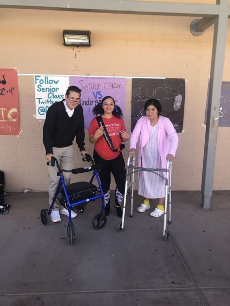 Senior Citizen vs Kindergarten Grandparents Day Spirit Week, Senior Citizen Day Spirit Week Black, Senior Citizen Costume Spirit Week, Senior Citizens Day Spirit Week, Senior Citizen Day Spirit Week, Work Outfits Women Teacher, Senior Citizen Costume, Teacher Picture Day, Teacher Outfits 2023