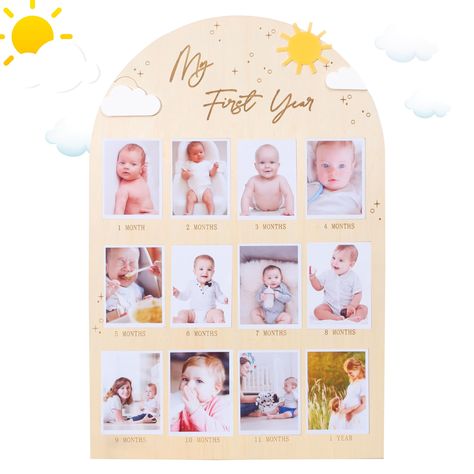 PRICES MAY VARY. YOU ARE MY SUNSHINE THEME PHOTO BOARD - Capture the radiance of your little sunshine's journey through their first year with our enchanting "You Are My Sunshine" One Year Old Photo Board. This meticulously crafted My First Year Photo Display Wood Board is not just a delightful 1st Birthday Decoration; it's a cherished keepsake that encapsulates the joy of your baby's 12 months of milestones. SUN-KISSED DESIGN- Adorned with a charming sun theme, this photo board brings warmth and One Year Board, 12 Months Photo Frame, First Birthday Photo Display, First Year Photo Board, Birthday Photo Displays, Sunshine 1st Birthday, 1st Birthday Decoration, Year Board, Sun Theme