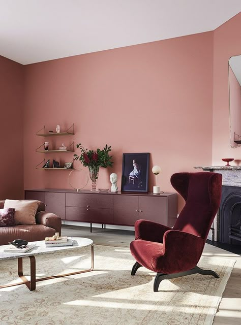 Eclectic Trends | 4 Color Trends 2019 Dulux Australia- Repair Good Living Room Colors, Room Paint Colors, Design Room, Hus Inspiration, Paint Colors For Living Room, Decoration Inspiration, Living Room Colors, Pink Walls, Living Room Paint