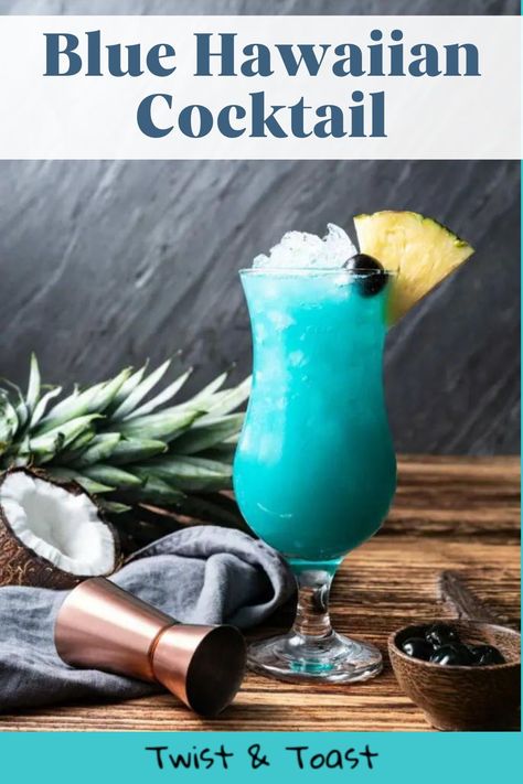 Take a leisurely swim in tropical waters with the gorgeous Blue Hawaiian—a beautiful blend of Blue Curaçao, pineapple juice, rum, and coconut—a drink designed for life on the beach! Blue Hawaiian Cocktail, Blue Hawaii Cocktail, Life On The Beach, Hawaiian Cocktails, Halloween Party Drinks, Traditional Margarita, Halloween Drinks Alcohol, Halloween Drink, Good Rum