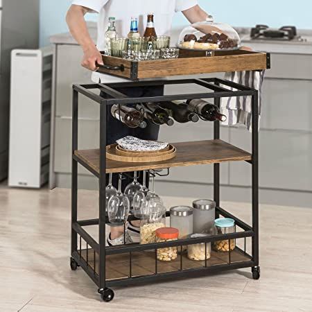 Bar Serving Cart, Wood Bar Cart, Metal Bar Cart, Bar Trolley, Food Cart Design, Serving Trolley, Bar Cart Styling, Kitchen Trolley, Serving Cart