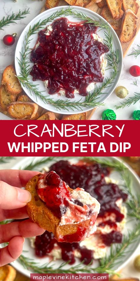 Cranberry Whipped Feta, Appetizer For Christmas, Cranberry Appetizer, Cold Appetizers Easy, Cranberry Dip, Winter Appetizers, Whipped Feta Dip, Appetizers Thanksgiving, Christmas Appetizers Easy