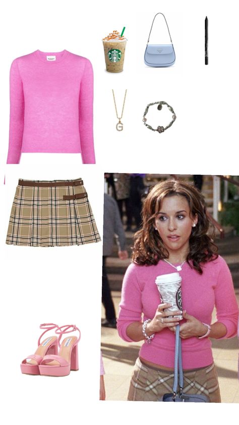 Mean Girls Gretchen Halloween, Gretchen Weiners Outfit Halloween Costumes, Gretchen Wieners Costume, Gretchen Wieners Halloween Costume, Meangirls Movie Outfits, Gretchen Weiners Outfit Halloween, Gretchen Wieners Outfit, Gretchen Weiners Halloween Costume, Mean Girl Costumes