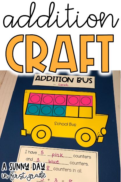 First Grade September Crafts, September Crafts For First Grade, September Craftivity First Grade, September First Grade, Addition Math Craft, Math Crafts First Grade, First Grade Addition, First Grade Crafts, 1st Grade Crafts