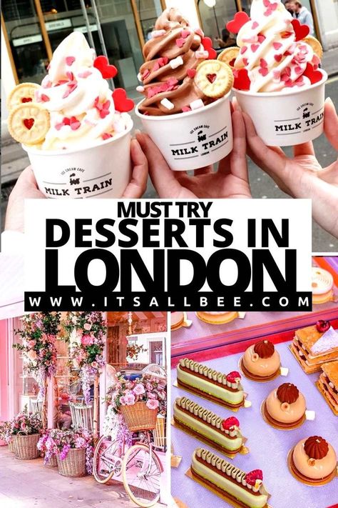 London Desserts, Garden Dessert, Elan Cafe, Dessert Aesthetic, Cafe London, Dessert Cafe, London England Travel, Dessert Places, London Bucket List