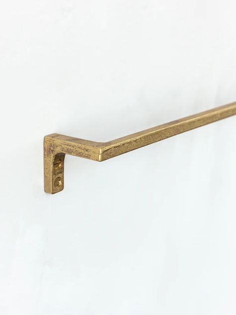 Kanamono Towel Bar - Rikumo Black Hardware Bathroom, Modern Towel Bars, Brass Towel Bar, Towel Rod, The Missing Piece, Spa Inspiration, Towel Hanger, Towel Rack Bathroom, Bath Hardware