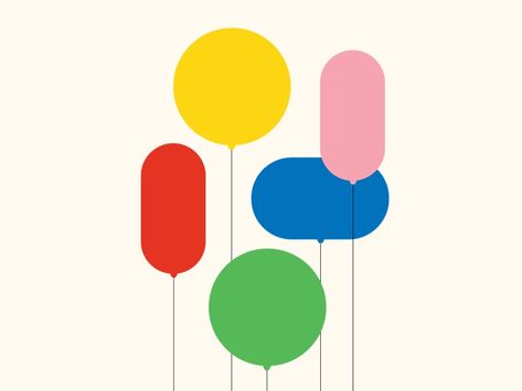 Balloons by Michele Byrne on Dribbble Kids Branding Design, Balloon Logo, Balloon Illustration, Birthday Illustration, Balloon Design, Learning Design, Pattern Images, E Card, 로고 디자인