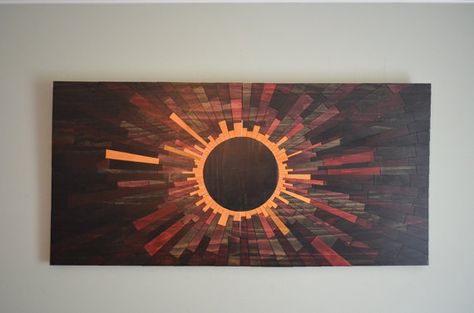 The latest Venusian Eclipse - modern wooden wall art with a rustic flair by stains and grains Art Headboard, Wall Art Cool, Woodworking Tools Workshop, Wall Art Contemporary, Metal Tree Wall Art, Yellow Ochre, Pallet Art, Barn Quilts, Art Contemporary