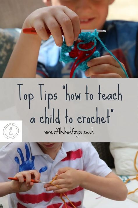 How to Teach a Child to Crochet - off the hook for you How To Teach Kids To Crochet, Beginner Crochet Projects For Kids, Crochet For Kids Beginner, Easy Crochet For Kids, Left Handed Crochet, Easy Beginner Crochet Patterns, Beginning Crochet, Teaching Boys, Teaching Sewing