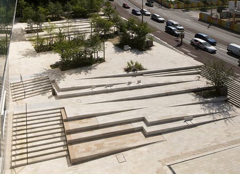 Town Entrance, Entrance Landscape, Ramp Stairs, Gambar Lanskap, Landscape Stairs, Ramp Design, Landscape Steps, Landscape Architecture Design, Landscape Plans