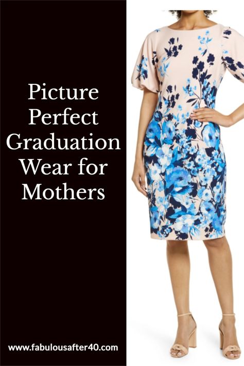 Here’s how to look camera-ready in graduation wear for mothers. #fashionover40 #graduationdress #summerdress Graduation Dress Ideas For Mom, Moms Graduation Outfit Ideas, Mom Outfits Graduation, High School Graduation Dress For Mom, Parent Graduation Outfit Mom Classy, What To Wear To Sons Graduation, Mom Graduation Outfit Mothers, College Graduation Outfits For Mothers, Mother Graduation Outfit