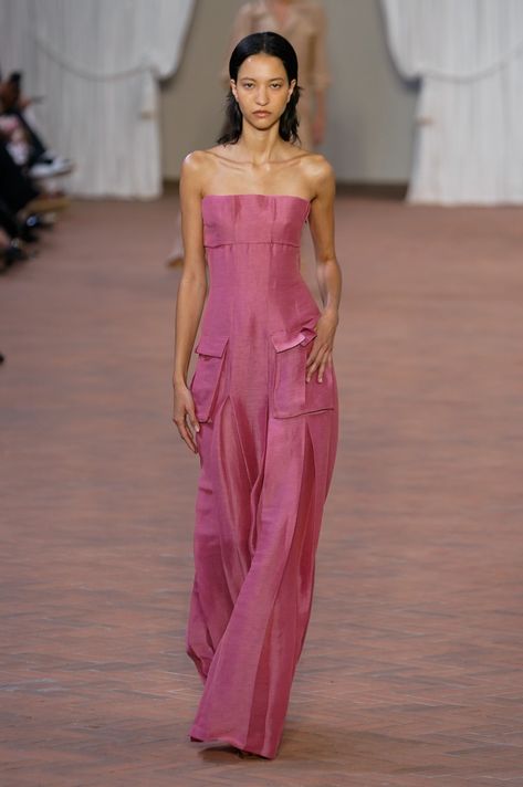 Ss2024 Runway, Pink Dungarees, Spring Summer 2024, Alberta Ferretti, Looks Chic, Feminine Outfit, Spring 2024, Fashion Sewing, London Fashion Week