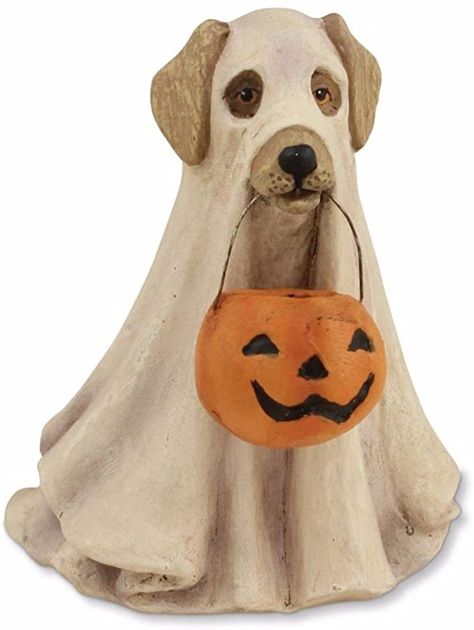 Primitive Halloween Decor, Bethany Lowe Halloween, Ghost Halloween Costume, Bethany Lowe Designs, Halloween Figures, Diy Dog Costumes, Ghost Costume, Ghost Dog, Primitive Halloween