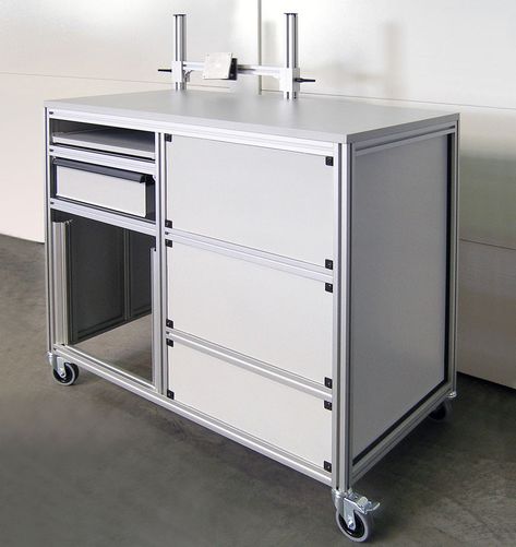 Aluminium Furniture Design, Extruded Aluminum Cabinets, Aluminum Extrusion Workbench, Extruded Aluminum Workbench, Aluminum Extrusion Projects, Extruded Aluminum Projects, Aluminium Extrusion, Aluminium Furniture, Aluminum Extrusion Design