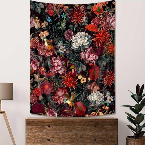 PRICES MAY VARY. [PREMIUM QUALITY]: Floral tapestry is made of 100-percent polyester with HD printing, bright colors, soft and durable. Size: 40X60 inches; 60X71 inches; 60X80 inches; 70X90 inches. [EXQUISITE DESIGN]: Exquisite wall tapestry will bring life and vitality to your space, make your room more comfortable, and can also be used as a beautiful gift for friends, children, classmates. [WIDE RANGE OF USES]: It can be used as tapestry, wall hanging, background cloth, curtains, tablecloths, Vintage Floral Art, Cottagecore Room, Cloth Curtains, Magical Decor, Dormitory Decoration, Cottagecore Room Decor, Hanging Bedroom, Tapestry Vintage, Plants Wall