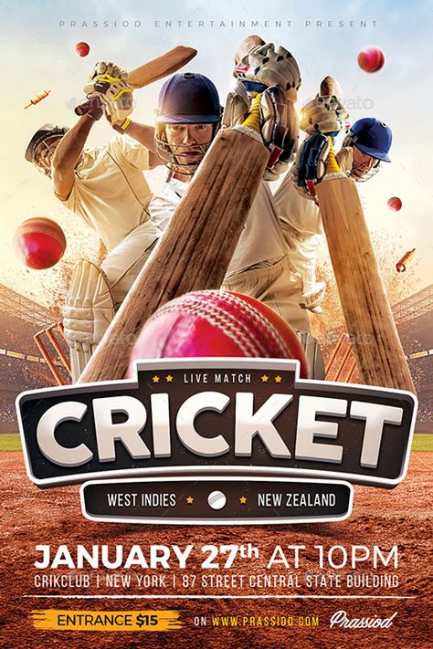 Cricket Match Flyer Template - https://ffflyer.com/cricket-match-flyer-template/ Enjoy downloading the Cricket Match Flyer Template created by Prassiod! #Bar, #Cricket, #Game, #Live, #Match, #Pub, #Sports, #Stream, #Television, #Tv Cricket Posters Design, Cricket Flyer Design, Cricket Graphic Design, Cricket Poster Creative, Cricket Match Poster, Cricket Template, Cricket Poster Design, Ipl Cricket Games, Cricket Posters