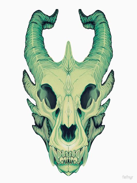 Dragon Skull by Ash on Redbubble Animal Skull Drawing, Goat Skull, Dragon Skull, Skull Art Drawing, Animal Skull, Skulls Drawing, Skull Tattoo Design, Skull Drawing, Arte Inspo