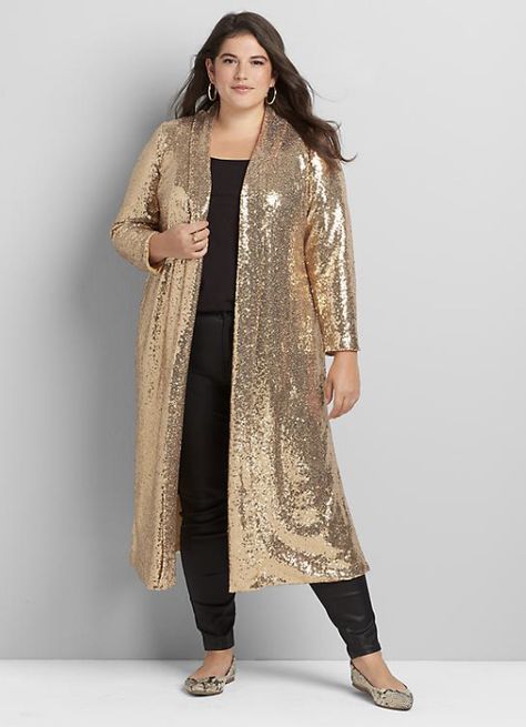 Long Jacket Outfit, Duster Outfit, Sequin Duster, Pakistani Wedding Outfits, Be Back Soon, 20's Dress, Black Jumpsuit, Lane Bryant, Dress Patterns