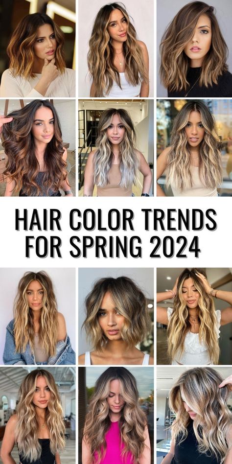 Spring Hair Color Trends, Spring Hair Trends, Summer Hair Trends, Spring Hair Color, Brunette Balayage Hair, Hair Color For Women, Summer Hair Color For Brunettes, Balayage Brunette, Hair Color Ideas For Brunettes