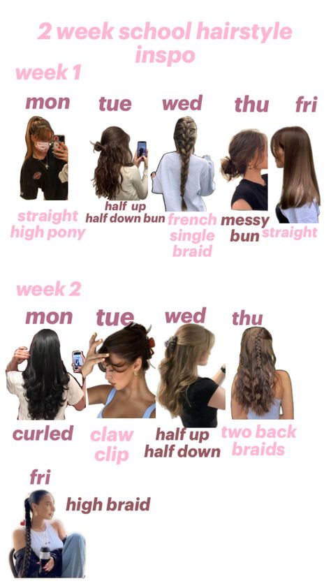 #fyp Hairstyle Examples, Cute Hairstyles For School, Easy Hairstyles For Thick Hair, Hair Inspiration Long, School Week, School Hair, Hairdo For Long Hair, Hair Stylist Life, Baddie Hairstyles