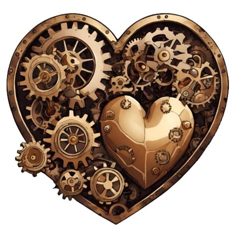 Embrace your inner steampunk with this intricately designed heart t-shirt. Featuring gears, cogs, and Victorian elements, this shirt is perfect for anyone who loves the fusion of history and futuristic technology. Show off your unique style with this stunning steampunk heart shirt. Steampunk Gears Aesthetic, Gears Aesthetic, Victorian Elements, Mechanical Heart, Steampunk Elements, Steampunk Items, Steampunk Aesthetic, Steampunk Heart, Steampunk Gears