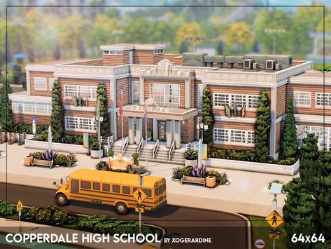 Sims 4 High School, Lotes The Sims 4, The Sims 4 Lots, Die Sims 4, Muebles Sims 4 Cc, Sims 4 House Plans, Sims 4 House Building, Tumblr Sims 4, Play Sims