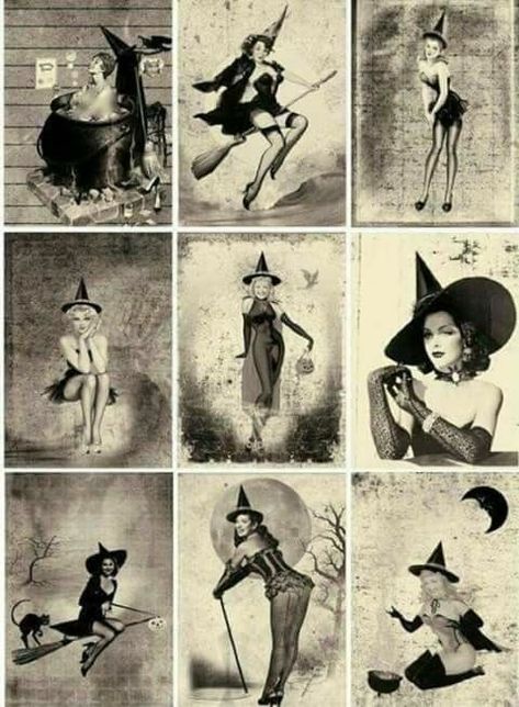 All are welcome here Pin Up Halloween, Halloween Pin Up, Morticia Addams, Vintage Witch, Halloween Pins, Halloween Witches, Black And White Photos, Halloween Images, Vintage Pin Up