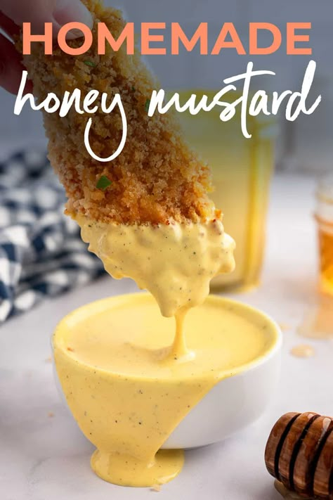 Breaded Pork Chops Baked, Amazing Salads, Honey Mustard Recipes, Yum Sauce, Honey Mustard Dipping Sauce, Homemade Honey Mustard, Mustard Dipping Sauce, Mustard Recipe, Homemade Sauce Recipes