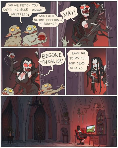 Vampire Thrall, 4 Panel Life, Desenhos Gravity Falls, Online Comics, Cartoon Christmas, How To Play Minecraft, Bd Comics, Humor Grafico, Cute Comics