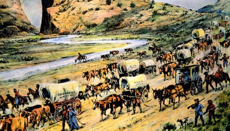 Pioneers Move West | Kids Discover Oregon Trail History, Homestead Act, United States Geography, Treaty Of Paris, River Camp, Panning For Gold, Westward Expansion, Manifest Destiny, Louisiana Purchase