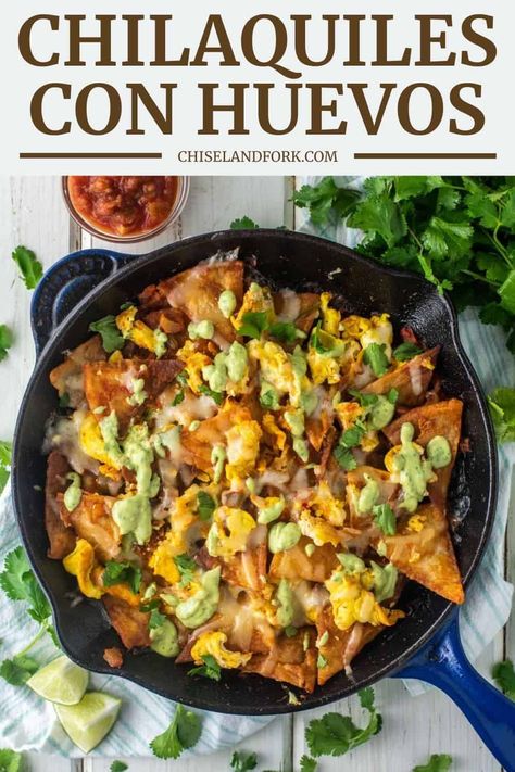 Chilaquiles With Scrambled Eggs, Mexican Breakfast Recipes Chilaquiles, Mexican Breakfast Chilaquiles, Easy Chillaquilles Recipe, Mexican Egg Dishes, Chiliquillas Recipe Breakfast Easy, Chiliquelies Breakfast, Chilliquelles Recipe, Chilliquelles Breakfast Recipe